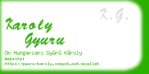 karoly gyuru business card